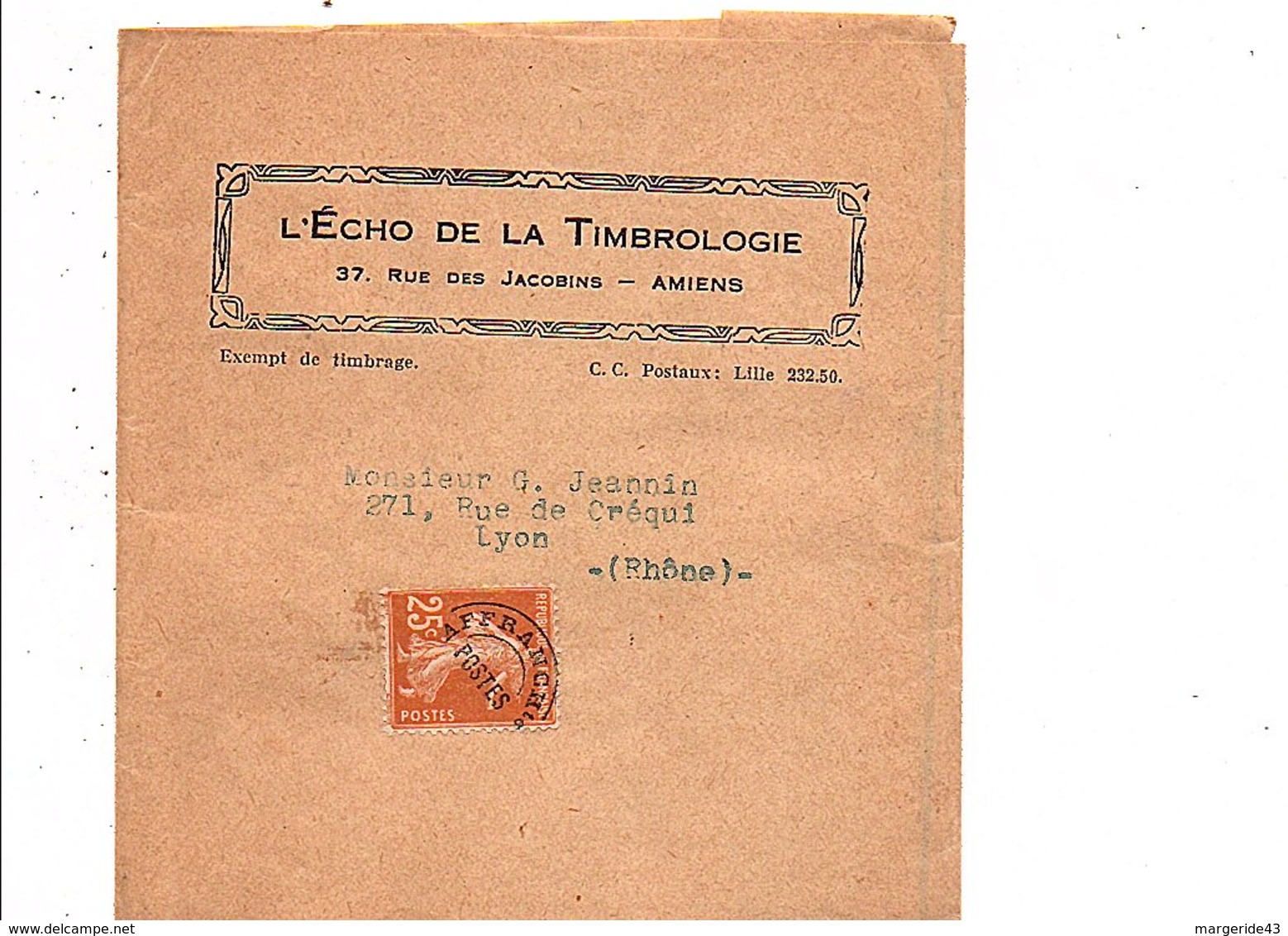 PREO SEMEUSE 25 C SUR BANDE JOURNAL - 1893-1947