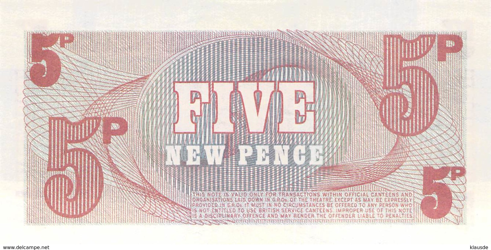 5 Five New Pence UNC - Forze Armate Britanniche & Docuementi Speciali