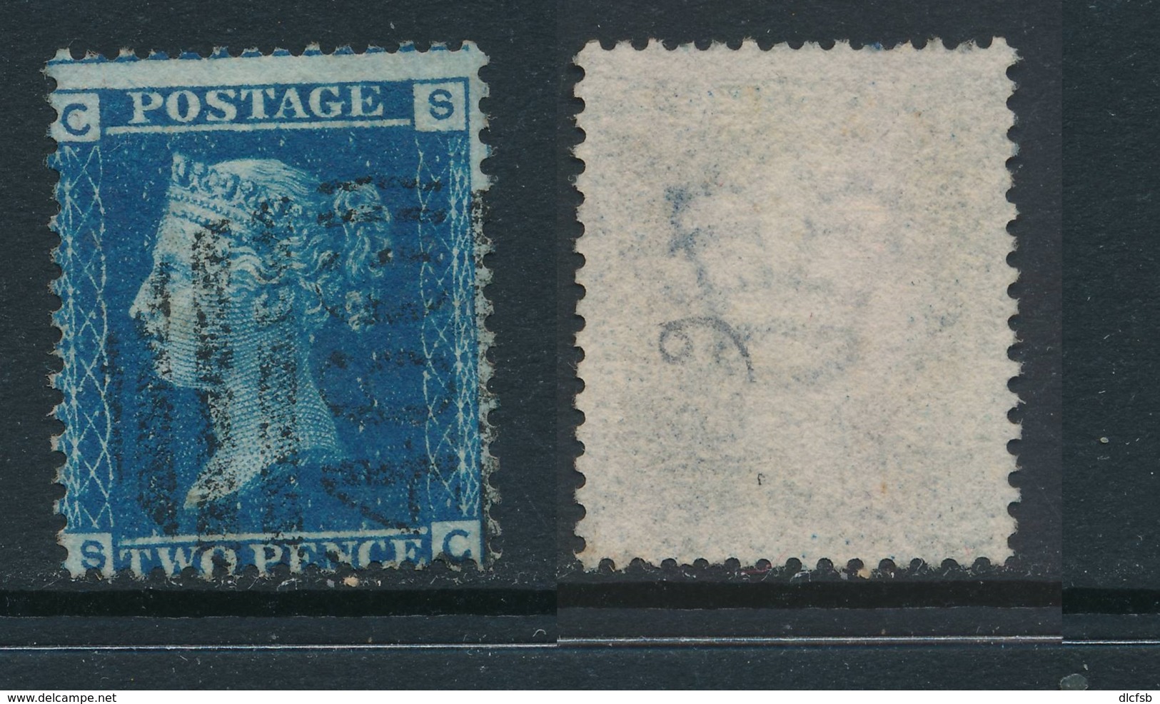 GB, 1858 2d Blue SG45, Plate 9, Cat £15 Fine Used, Corner Letters  SC - Gebruikt