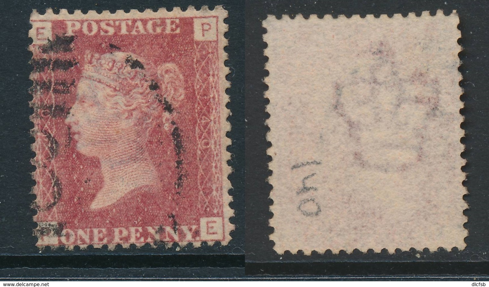 GB, 1864 1d Red SG43, Plate 140 VFU, Corner Letters PE - Gebruikt