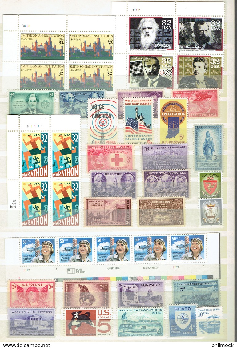 195 P -  Set USA MNH All Times - Toutes époques MNH Neufs Sans Charnière - Collections