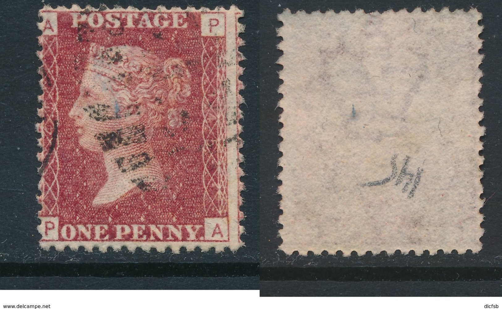 GB, 1864 1d Red SG43, Plate 145 VFU, Corner Letters PA - Used Stamps