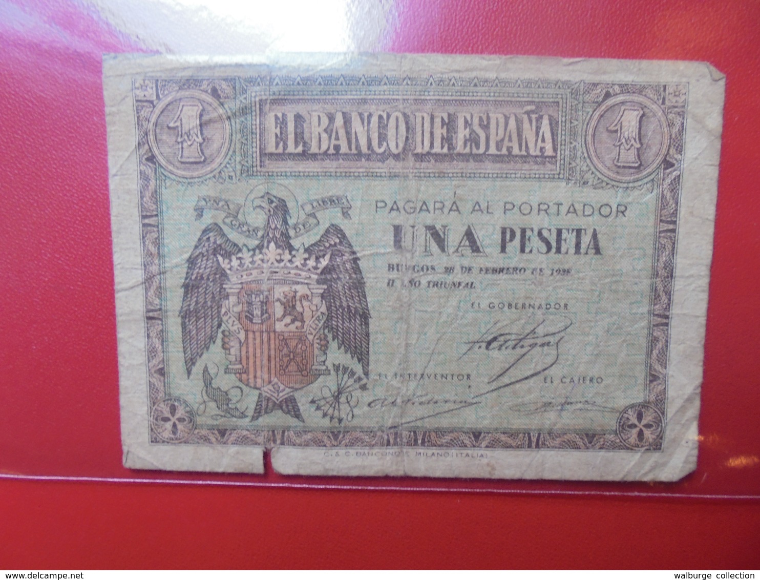 ESPAGNE 1 PESETA 1938 CIRCULER - 1-2 Pesetas