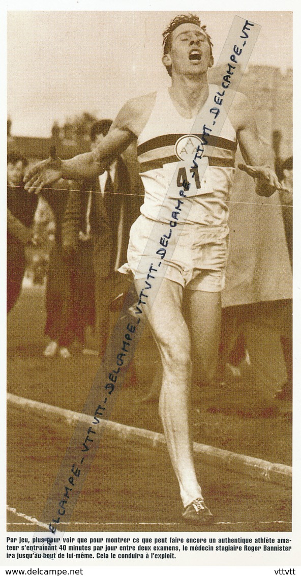 ATHLETISME : PHOTO (1954), ROGER BANNISTER BAT LE RECORD DU MONDE DU MILE (OXFORD) ET PERCE LE MUR DES 4 MINUTES... - Collections