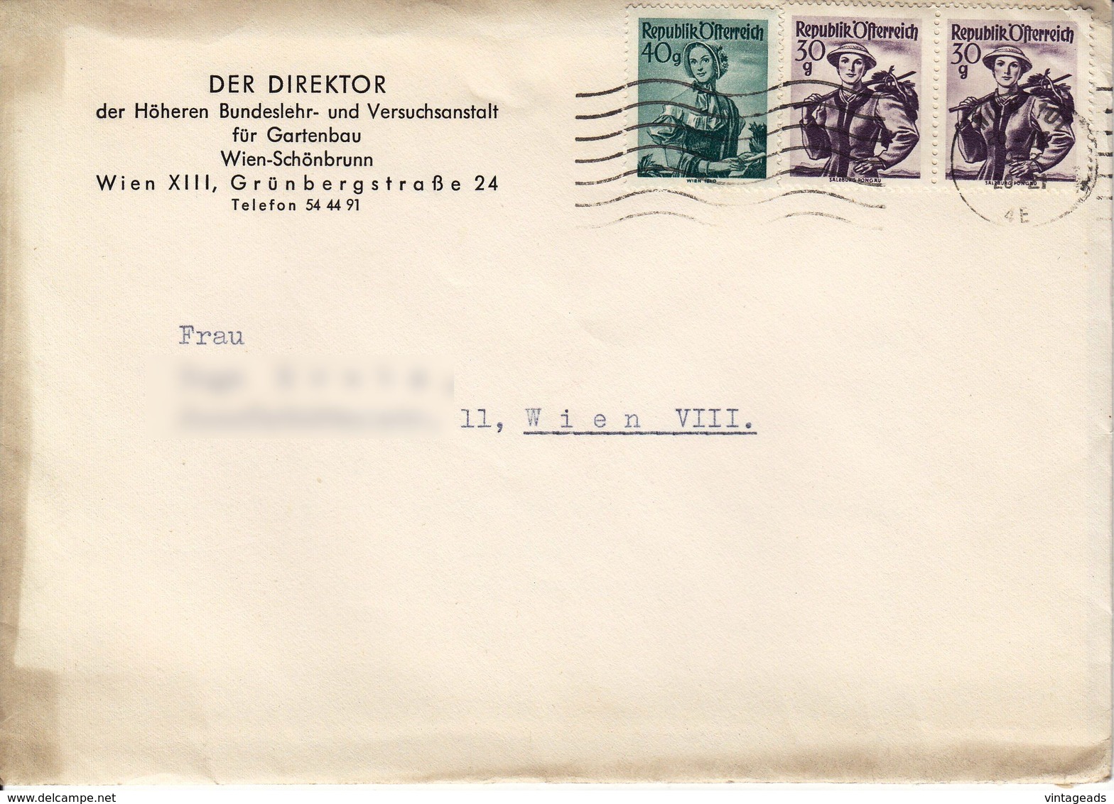 BM565 Konvolut 5 Stk. Briefkuver Österreich, Gelaufen, Trachten, Verschiedene Post-Stempel - Autres & Non Classés