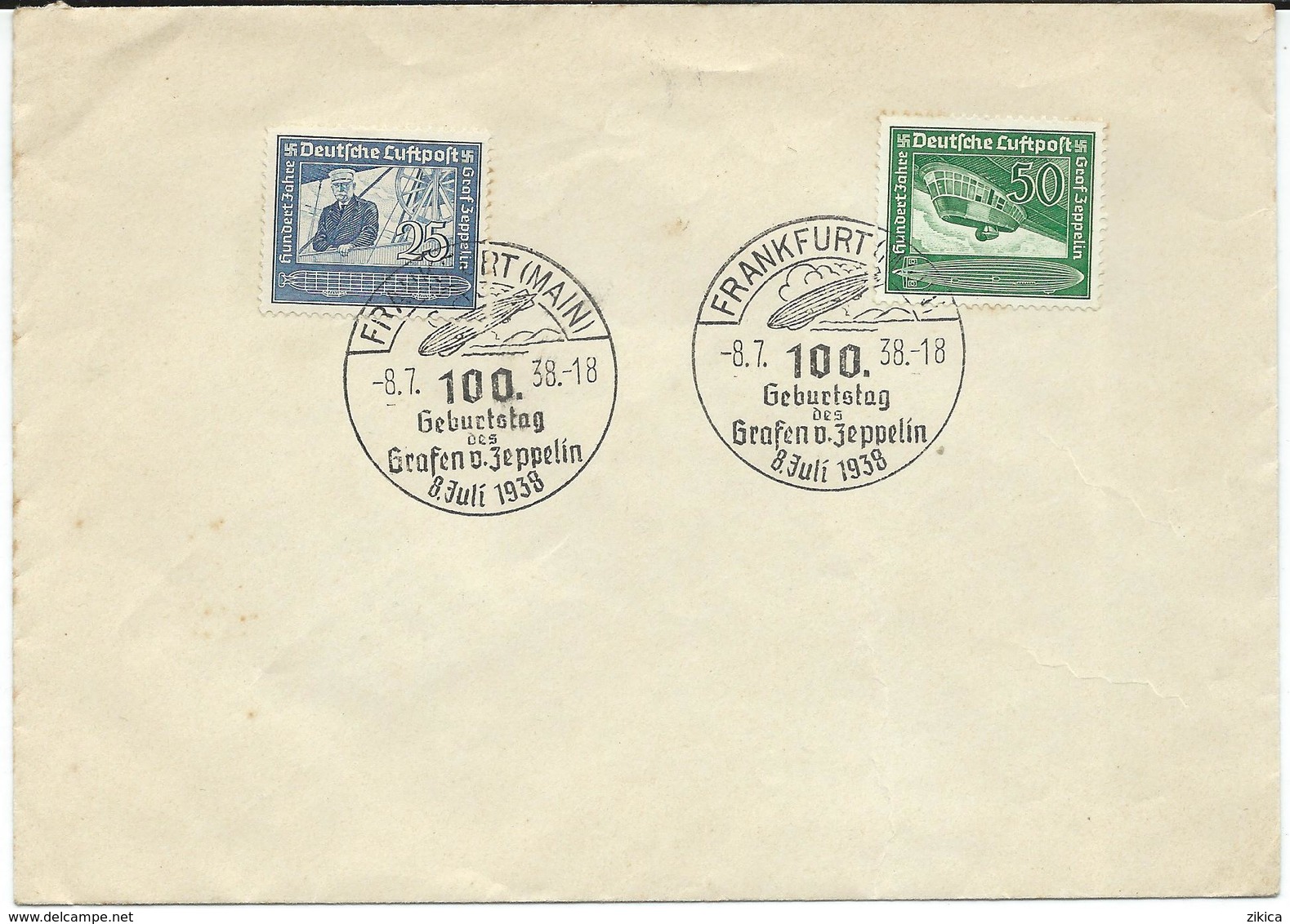 Germany > [3] Empire > 1933-1945 (Third Reich) Cover -  1938 Graf Von Zeppelin - Covers & Documents