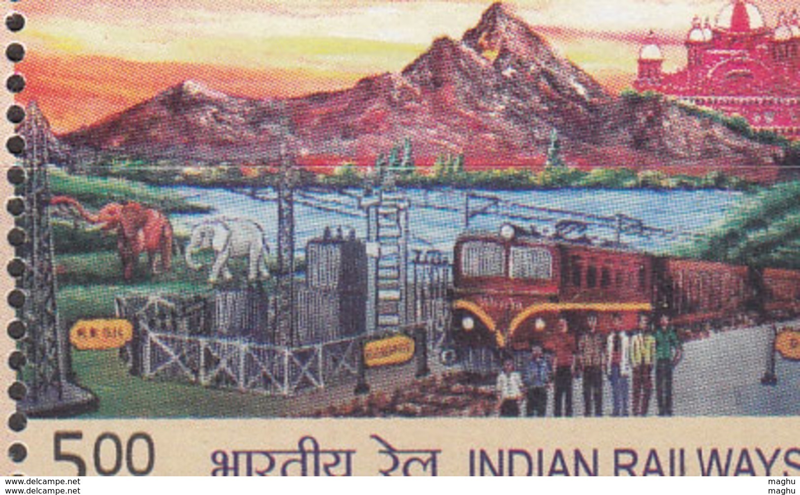 Indian Railways 25 KV AC Traction, Energy, Train, Elephant, Transport, Etc, India My Stamp 2019 Full Sheet - Eisenbahnen