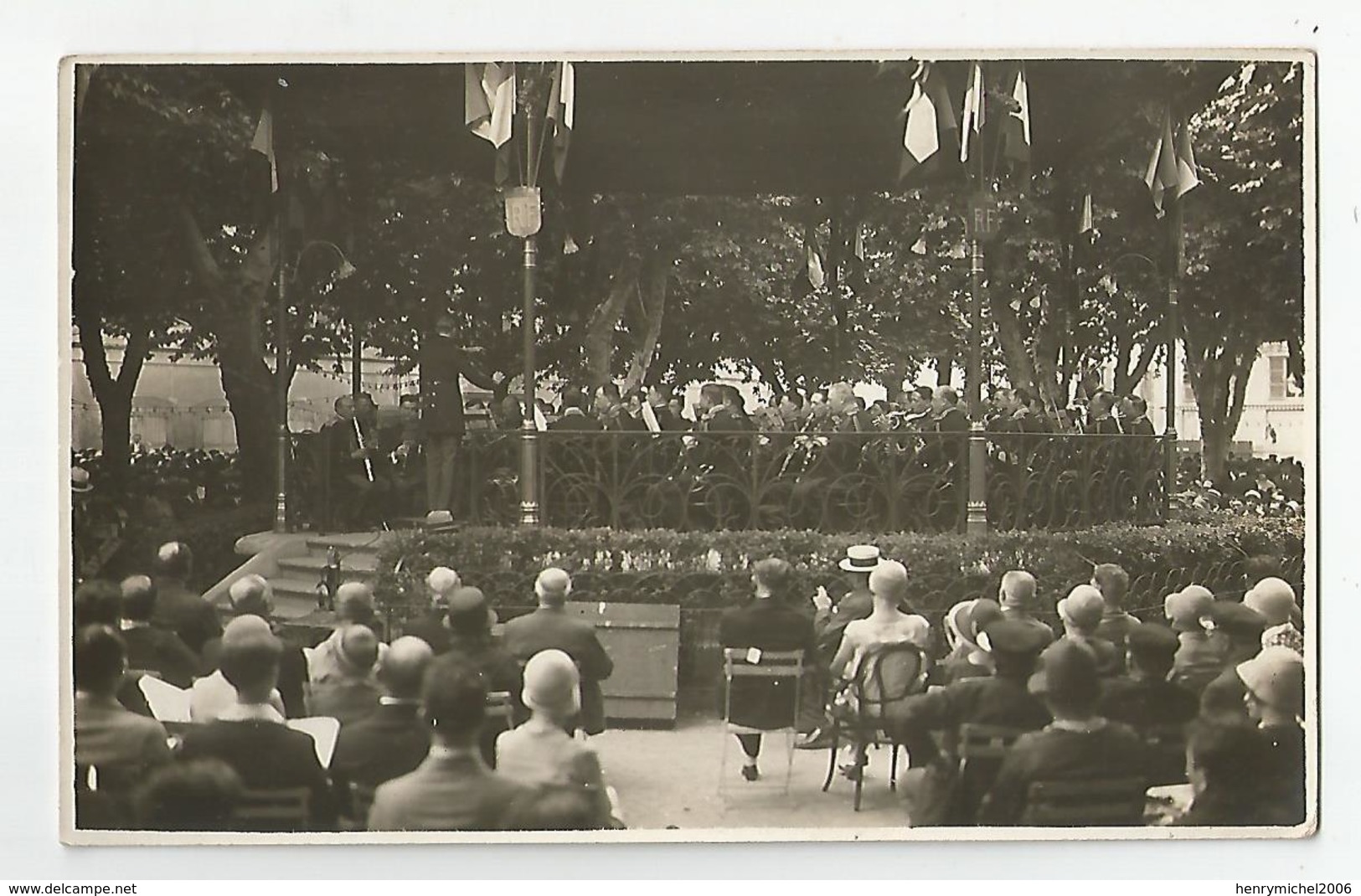 Carte Photo Kiosque Concert Musique  Militaire Villefranche Sur Saone 69 - Villefranche-sur-Saone