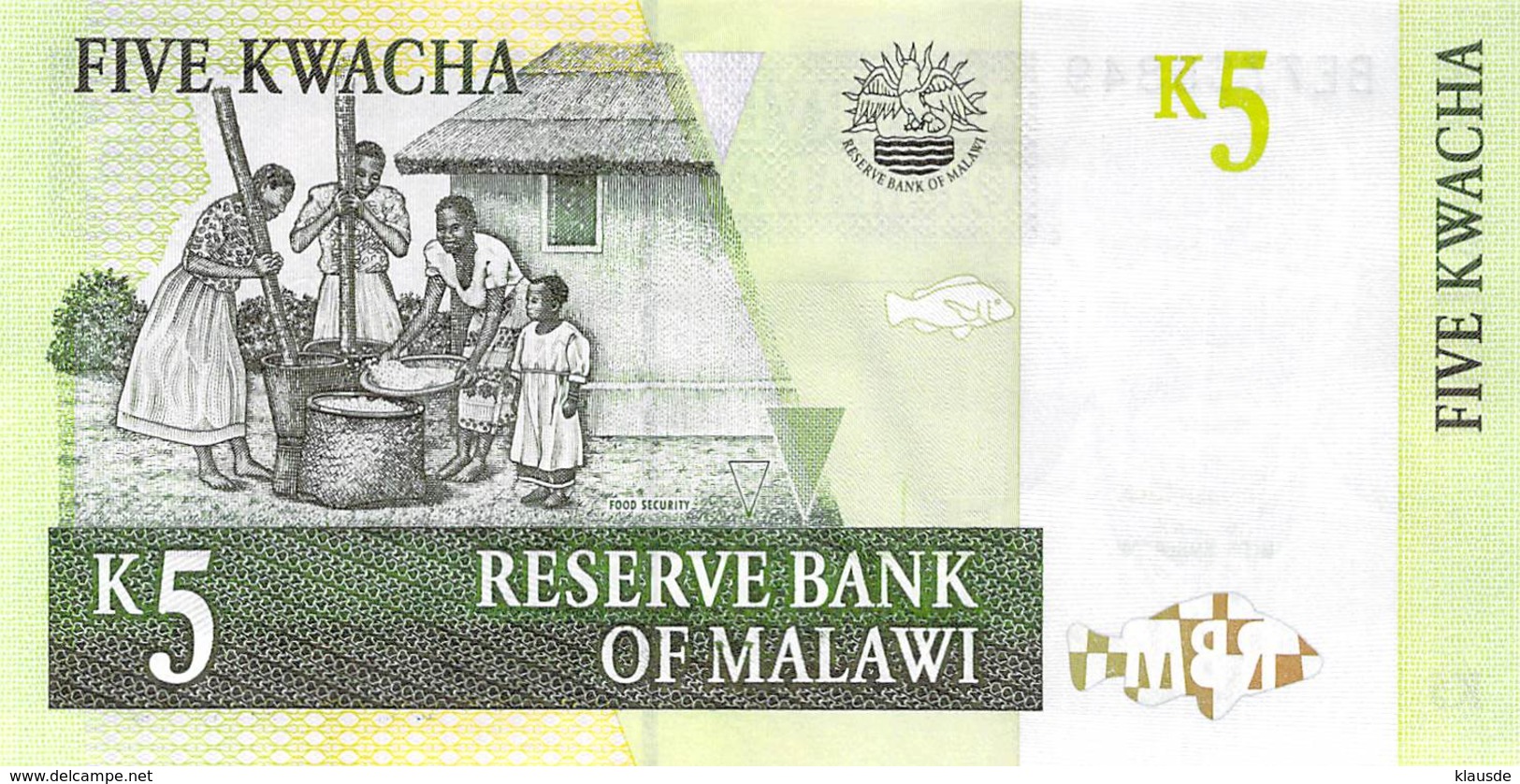 5 (Five) Kwacha Malawi UNC 2005 - Malawi
