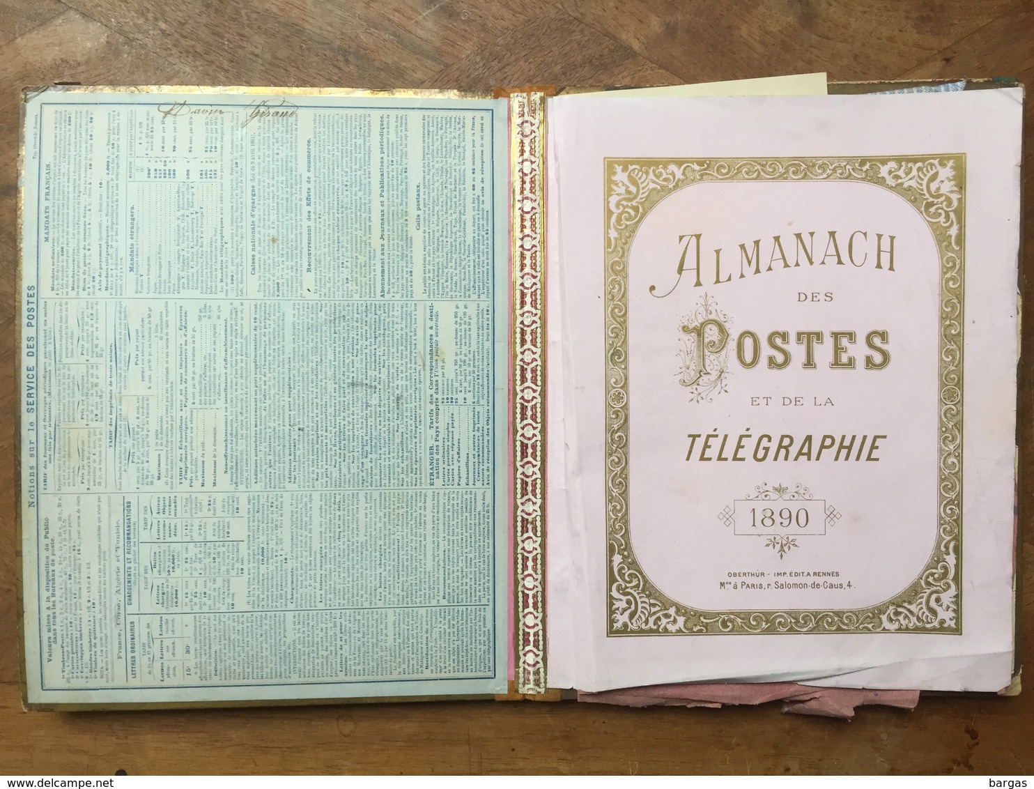 Calendrier Farde ALMANACH DES POSTE ET TELEGRAPHES 1892 - Grossformat : ...-1900