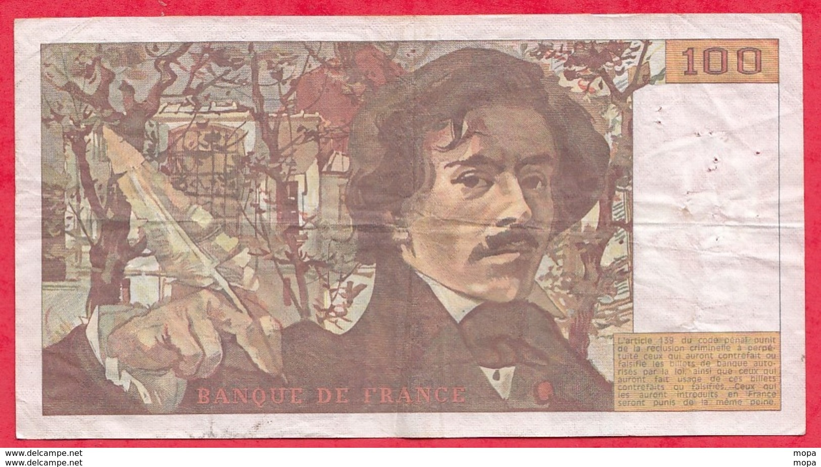 100 Francs "Delacroix" 1987---F/TTB+---Série N.123 - 100 F 1978-1995 ''Delacroix''