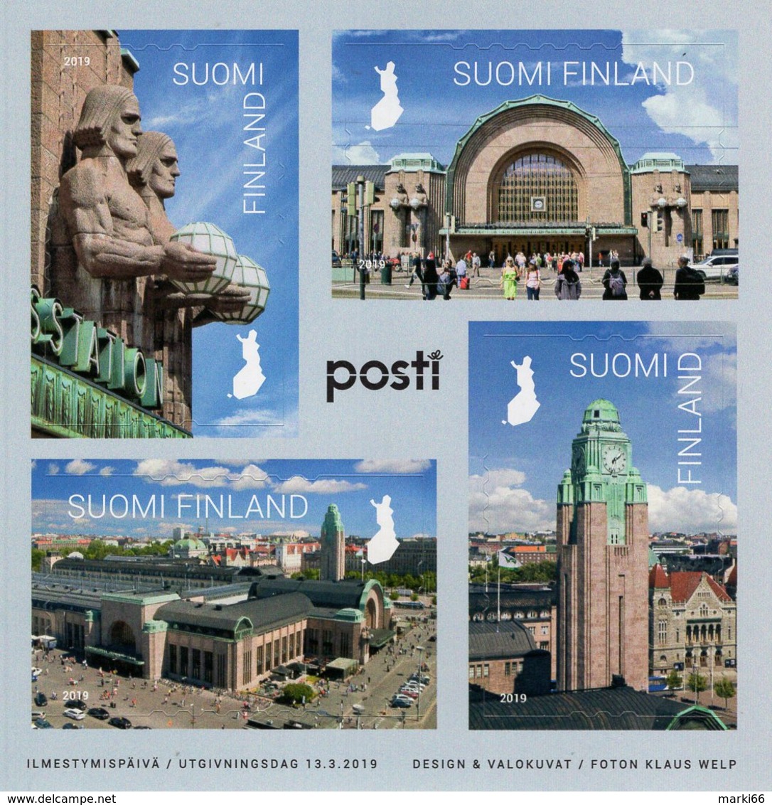 Finland - 2019 - Helsinki Central Station - 100 Years - Mint Self-adhesive Souvenir Sheet - Neufs