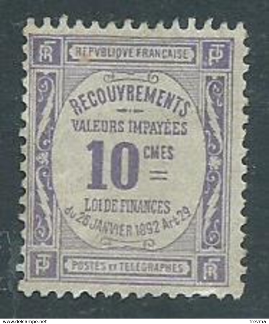 Timbre France 1892 Télégraphes 10 Cts. - Telegraphie Und Telefon