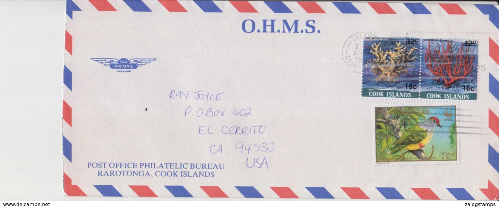 Cook Island Official Mail Cover   (A-3241) - Cocos (Keeling) Islands