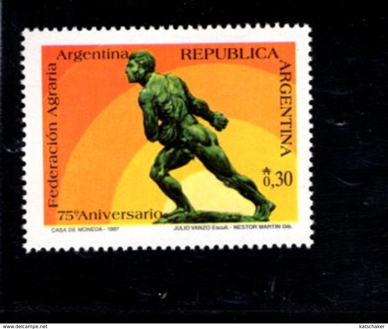 771283190 1987 SCOTT 1598 POSTFRIS  MINT NEVER HINGED EINWANDFREI  (XX) - ARGENTINE AGRARIAN FEDERATION 75TH ANNIV - Neufs