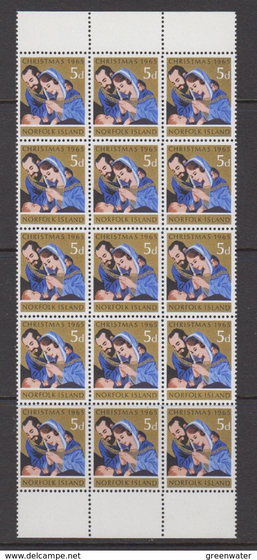 Norfolk Island 1965 Christmas 1v Strip Of 15 ** Mnh (42810) - Norfolk Eiland