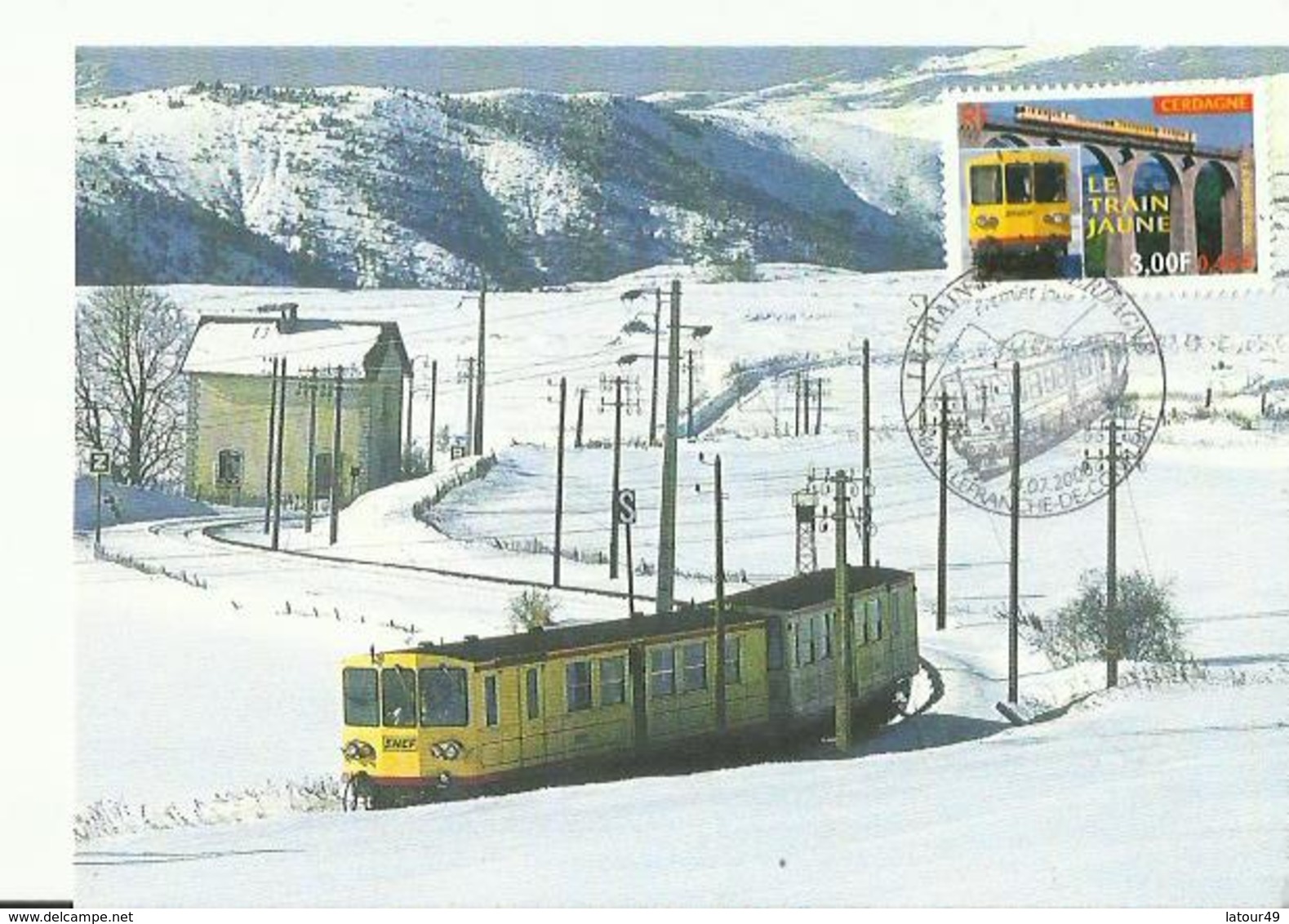 Pyrenees Orientales Carte Maximun   Timbre 1 Err   Le Train Jaune - 2000-2009