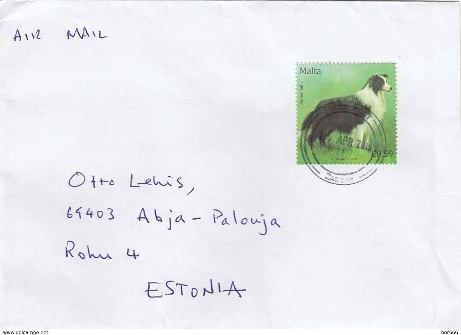 GOOD MALTA Postal Cover To ESTONIA 2019 - Good Stamped: Dog - Malta