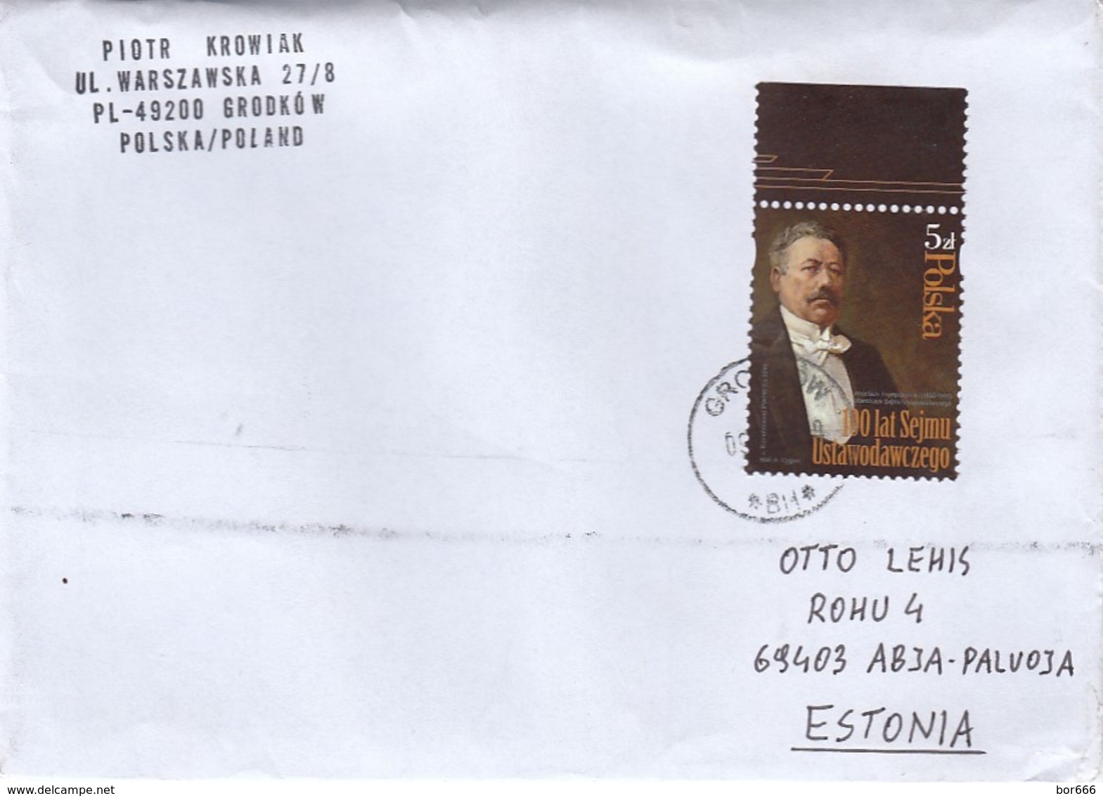 GOOD POLAND Postal Cover To ESTONIA 2019 - Good Stamped: Trampczynski - Covers & Documents