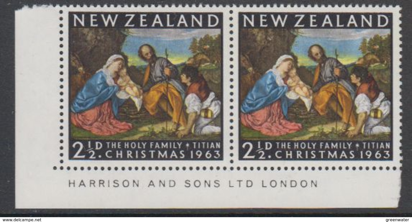 New Zealand 1963 Christmas 1v (pair, Corner) ** Mnh (42813A) - Ongebruikt