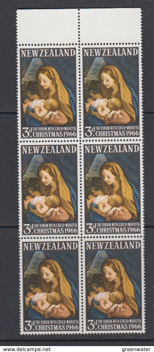 New Zealand 1966 Christmas 1v Bl Of 6 ** Mnh (42812F) - Ongebruikt