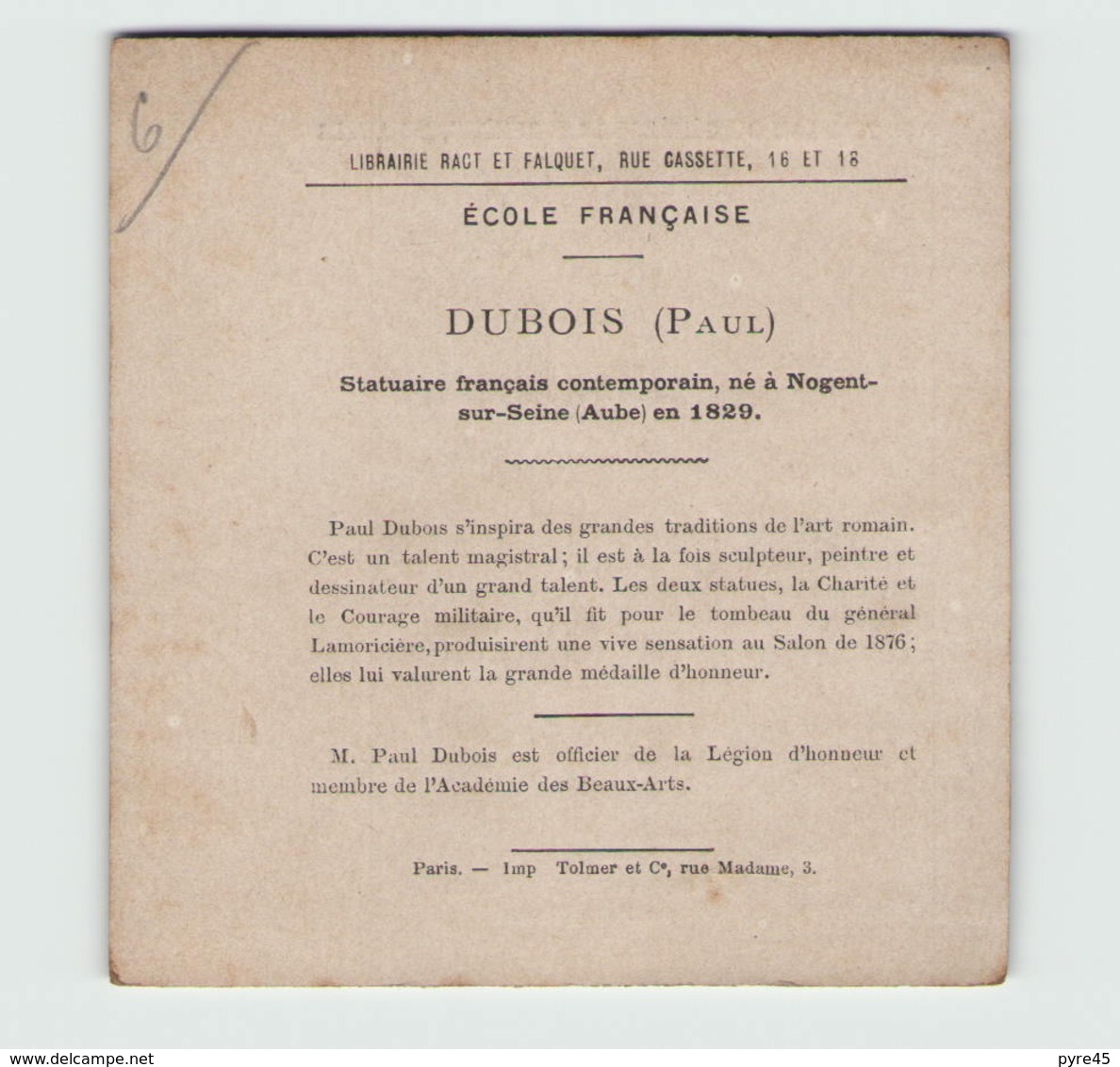 Image Tombeau Du Général Lamoricière à Nantes " Le Courage Militaire Par Dubois " - Documents