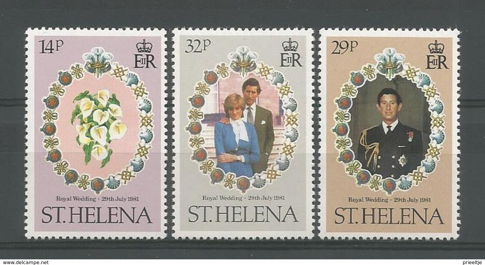 St Helena 1981 Royal Wedding  Y.T. 340/342 ** - Saint Helena Island
