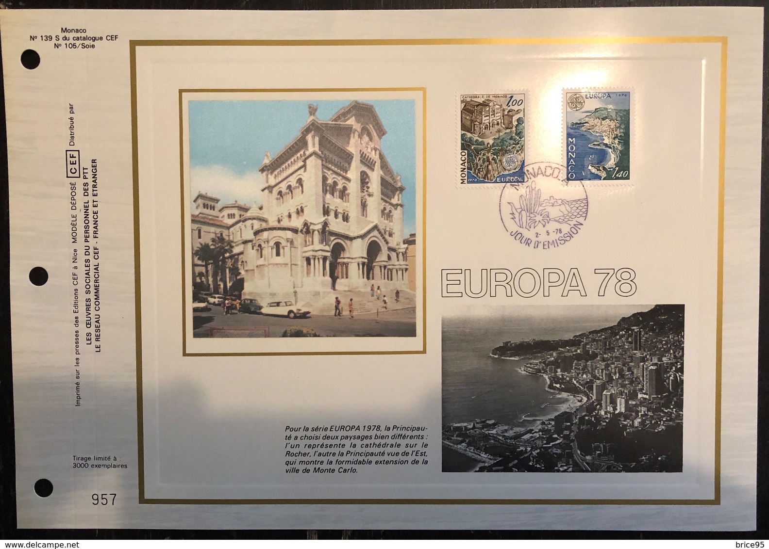 Monaco Document - FDC - Premier Jour - YT Nº 1139 Et 1140 - 1978 - FDC