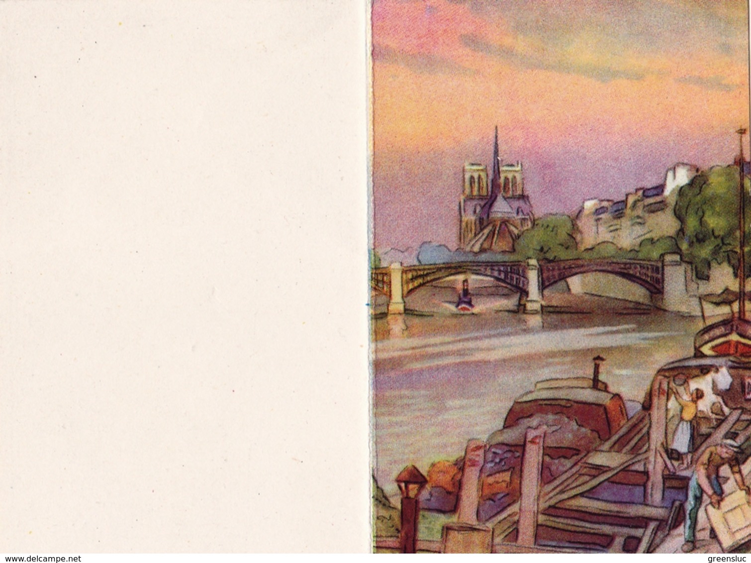 Calendrier De Poche - 1955. PARIS. La Seine Et Ses Péniches, Notre Dame. - Petit Format : 1941-60