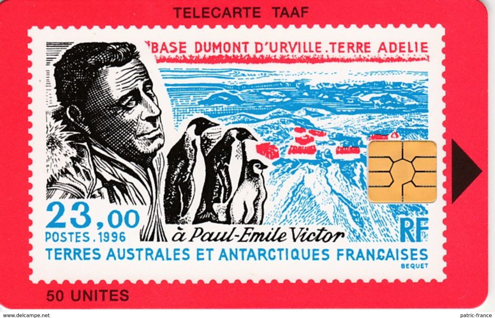 Télécarte TAAF FSAT - Paul Emile VICTOR - Chiens, Manchots, Traineau 2 TC - TAAF - Terres Australes Antarctiques Françaises