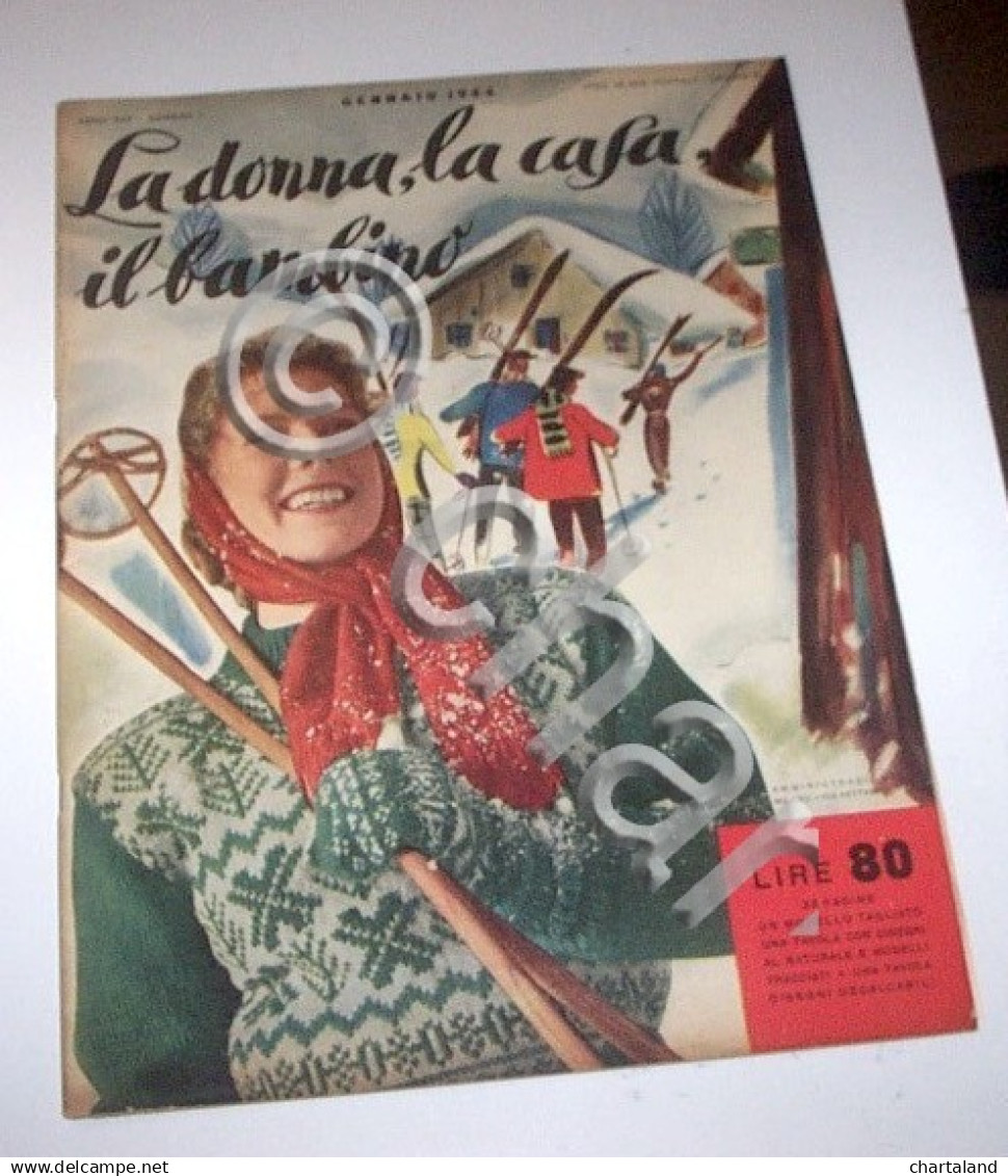 Rivista Moda - La Donna La Casa Il Bambino N. 1 - 1954 Tavole Annesse Cartamode - Non Classificati