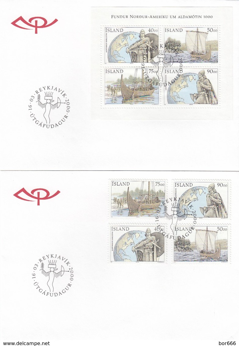 GOOD ICELAND FDC 2000 - Viking Ships - FDC