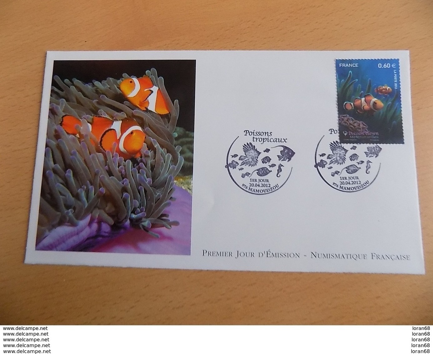 FDC France : Poissons Tropicaux, Poisson Clown - Mamoudzou 20/04/2012 - 2010-2019