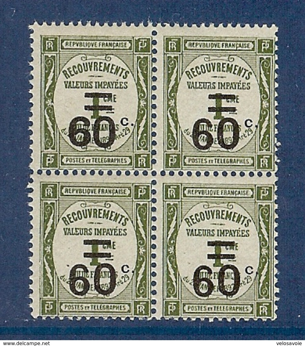 TAXE N° 52a 6 LARGE DANS BLOC DE 4 TTB ** - 1859-1959 Postfris