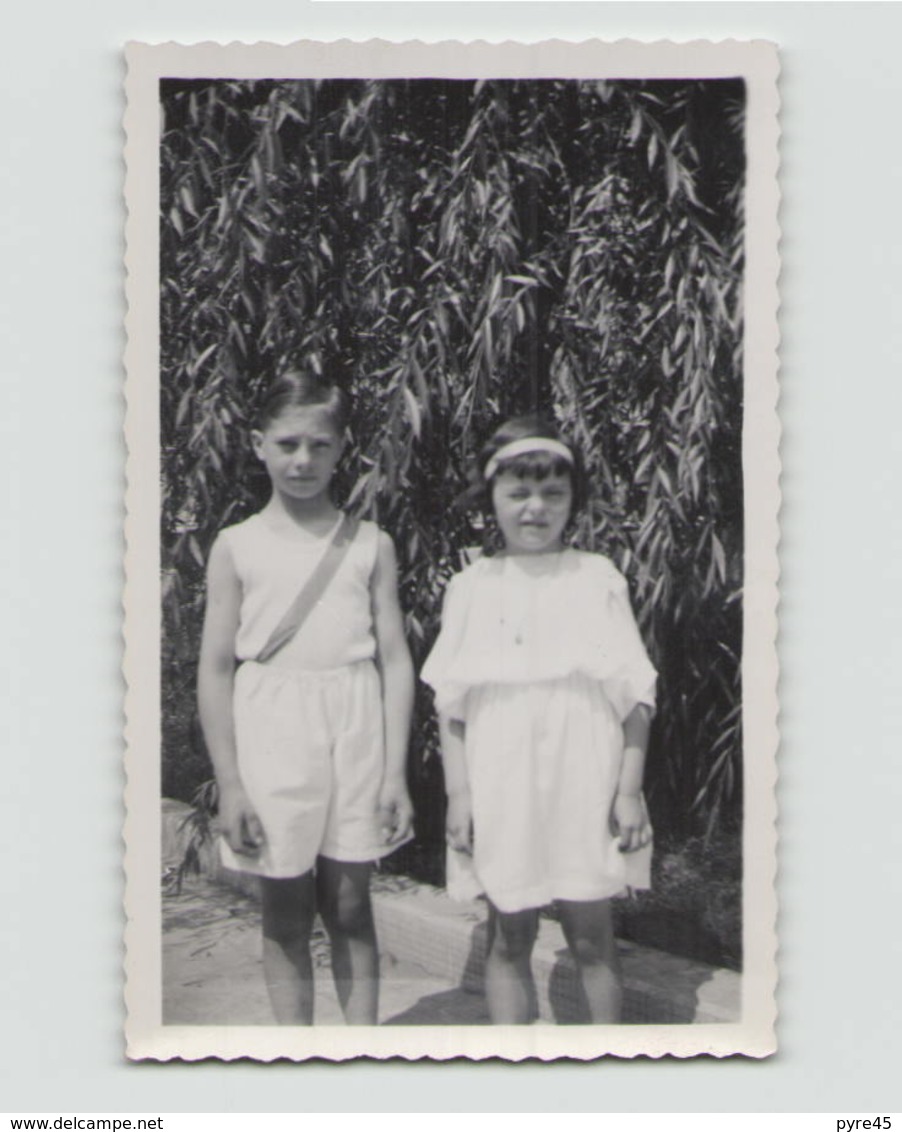 Photo ( 11 X 7 Cm ) Enfants Dans Un Jardin Annotée Maisons-Alfort 1935 - Personnes Anonymes