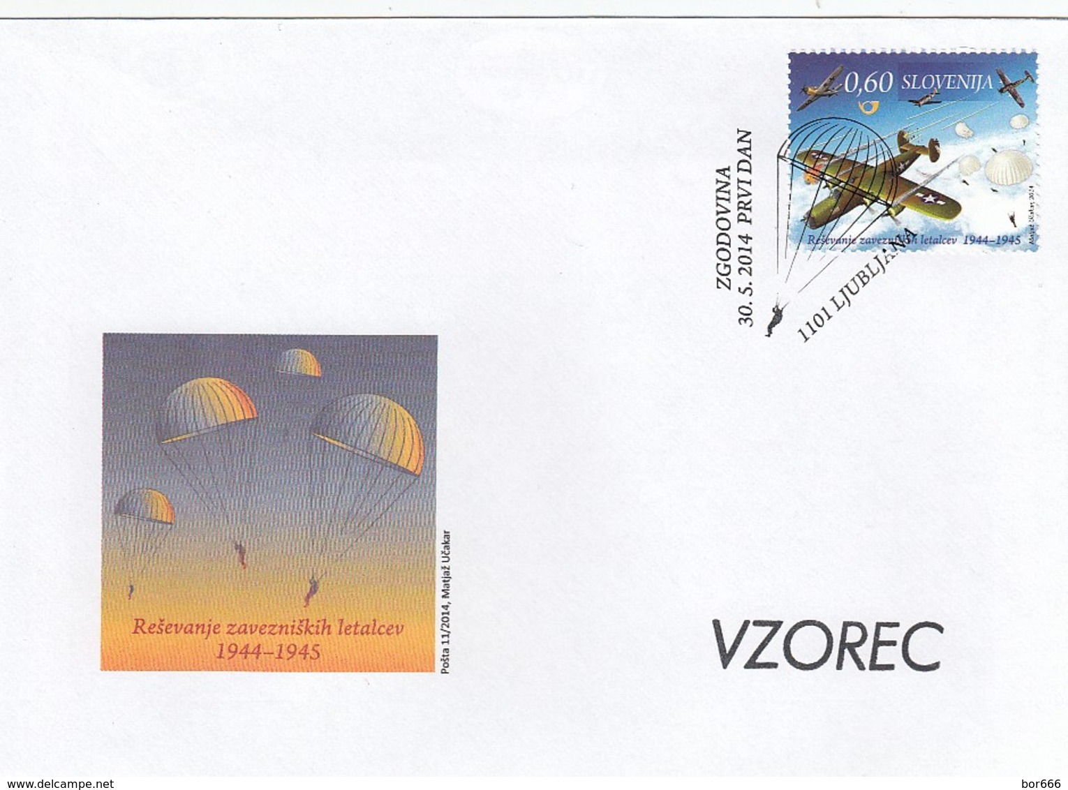 GOOD SLOVENIA FDC 2014 - Airplanes - Slovenia