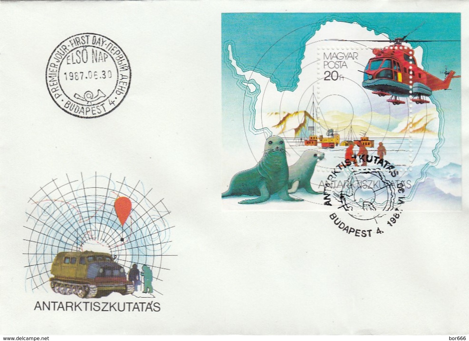 GOOD HUNGARY FDC 1987 - Antarctic - FDC