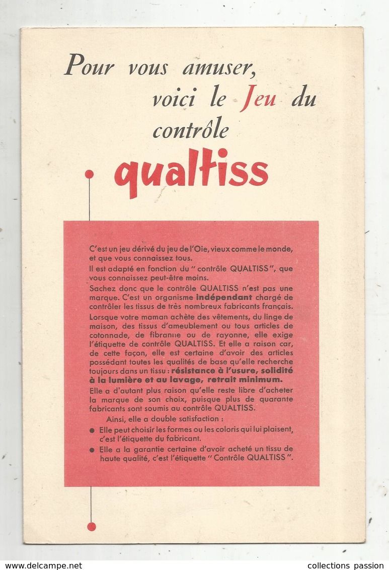 Publicité , Jeu , Controle QUALTISS, Magasins Marcel Dubois,Chatellerault, Tissus,4 Pages , 3 Scans ,  Frais Fr  1.95 E - Publicités