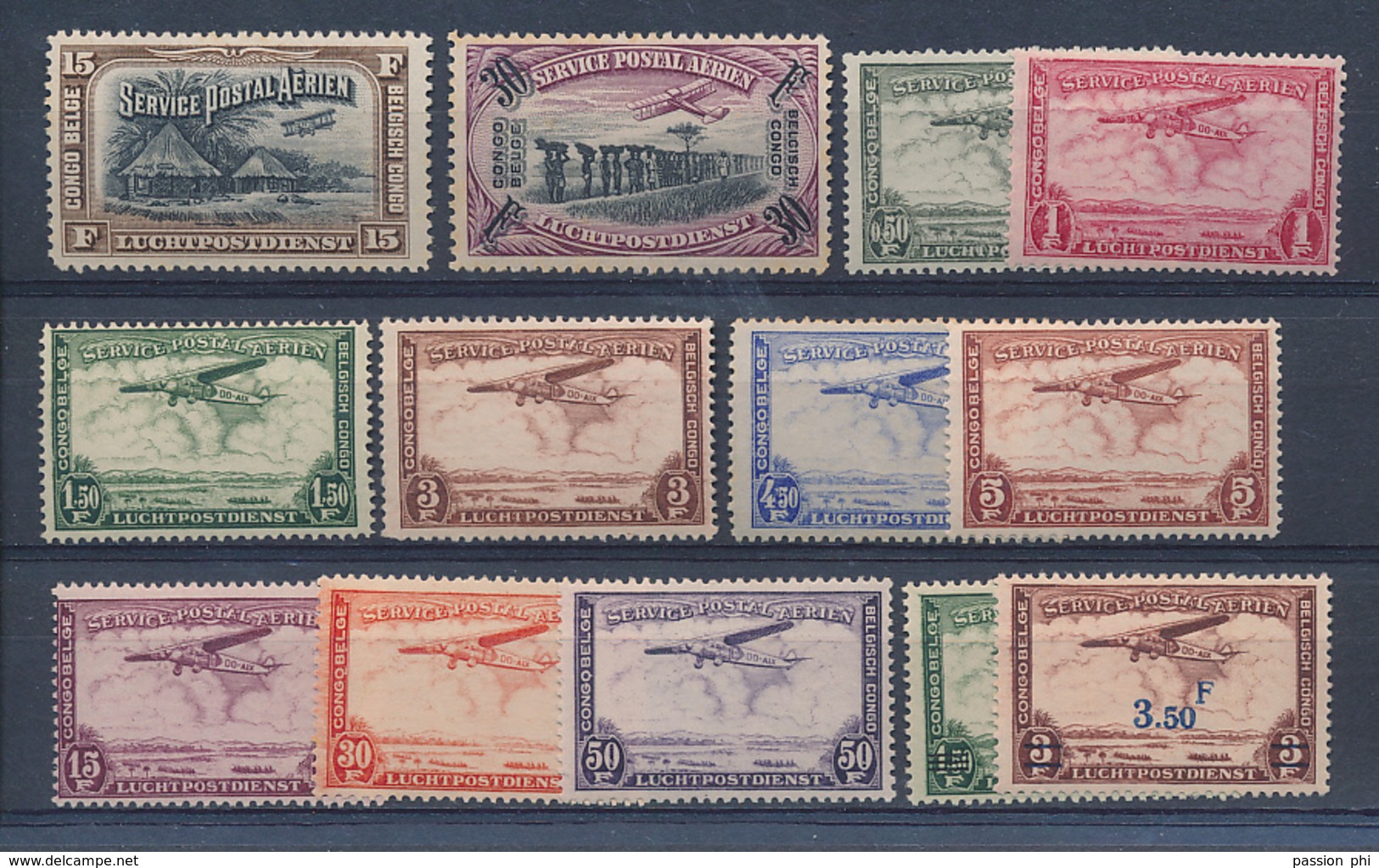 BELGIAN CONGO AIR SELECTION COB PA5/17 MNH - Unused Stamps