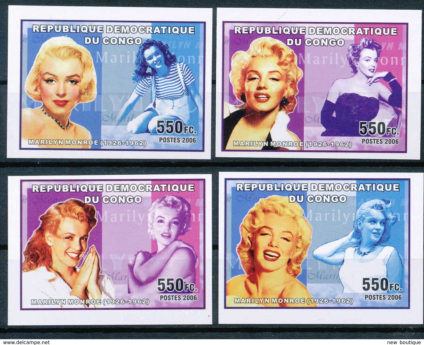 NB - [34835]SUP//ND/Imperf-c:40e-N° 2426/29, ND/imperf - Célébrités Du Monde - Marilyn Monroe. - Mint/hinged