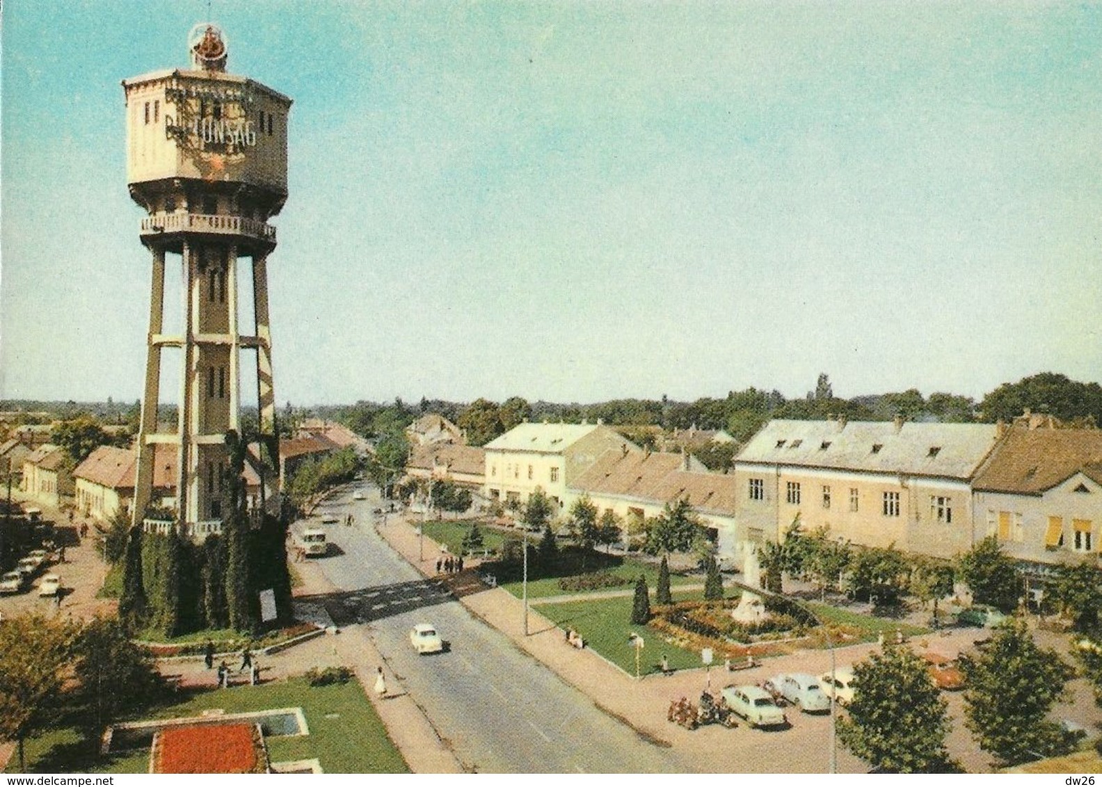 Siofok (Hongrie) Szabadsag Tér (place De La Liberté) - Chateau D'eau - Carte Non Circulée - Hongrie