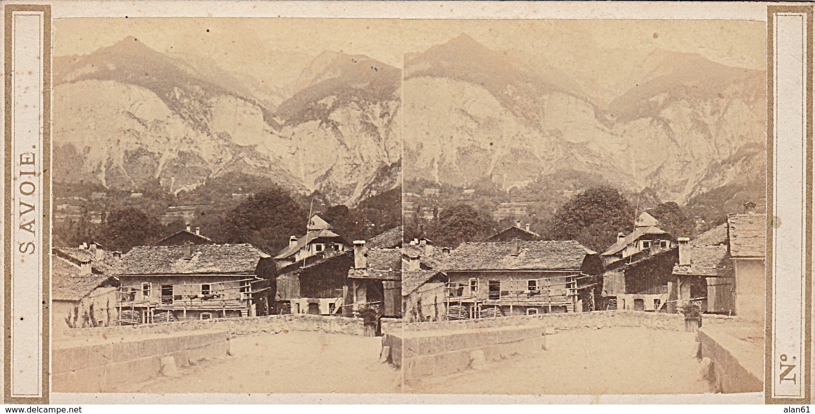 PHOTO STEREO SAVOIE ST MARTIN Village AU PIED DE L AIGUILLE DE VARENS SUR LA DROITE DE L ARVE ROUTE CHAMONIX SALLANCHES - Photos Stéréoscopiques