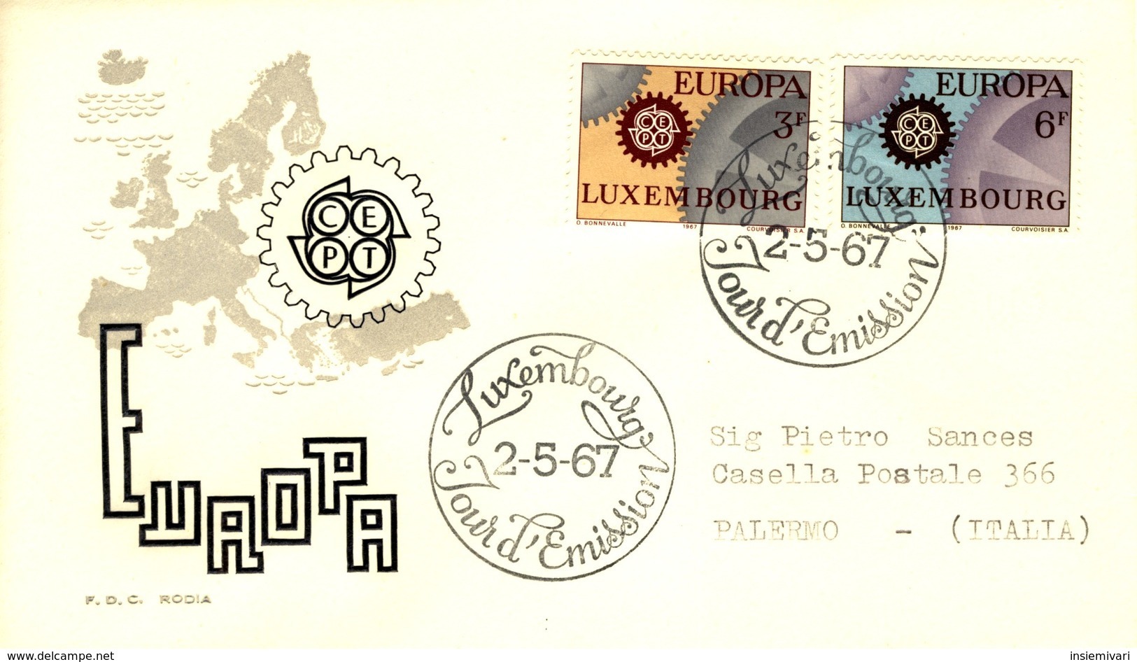 *1967 - LUSSEMBURGO - EUROPA - BUSTA FDC.+4 - FDC