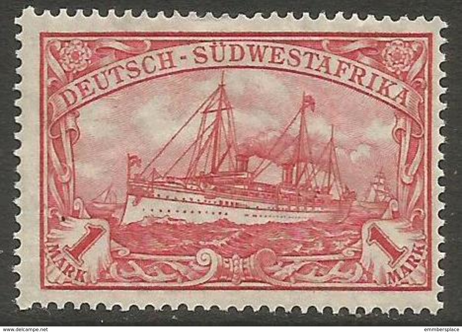 German SW Africa - 1912 Kaiser's Yacht 1mk MH *   Mi 29  Sc 31 - German South West Africa