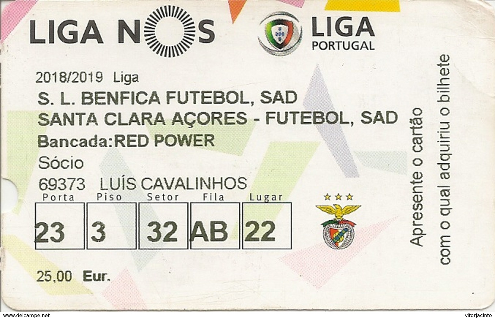 Entry Ticket - Last Game Of The Portuguese League 2018/19 - SLB - Autres & Non Classés