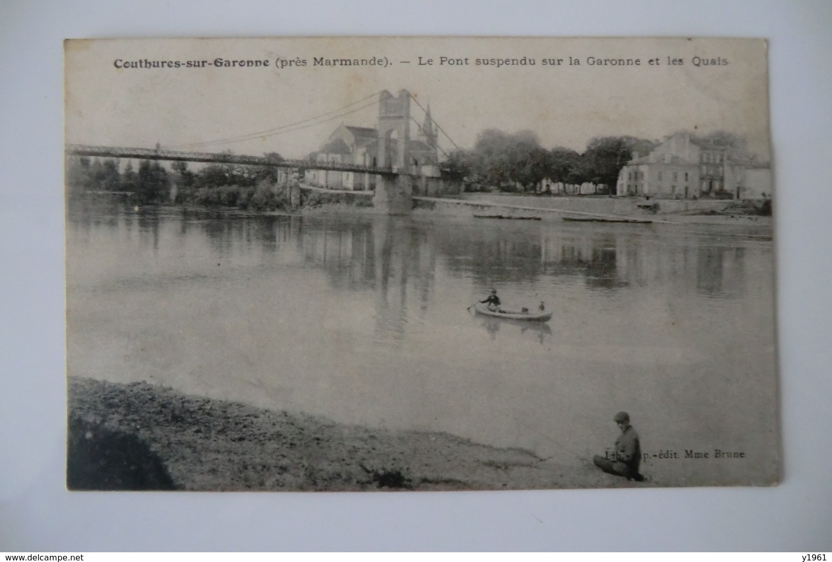 CPA 47 LOT ET GARONNE COUTHURES SUR GARONNE. Le Pont Suspendu Sur La Garonne Et Les Quais. 1908. - Autres & Non Classés