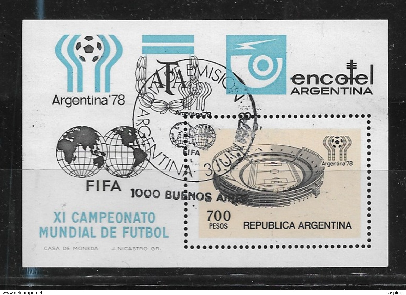 ARGENTINA     1978 Football World Cup - Argentina Cancelled First Day - Unused Stamps