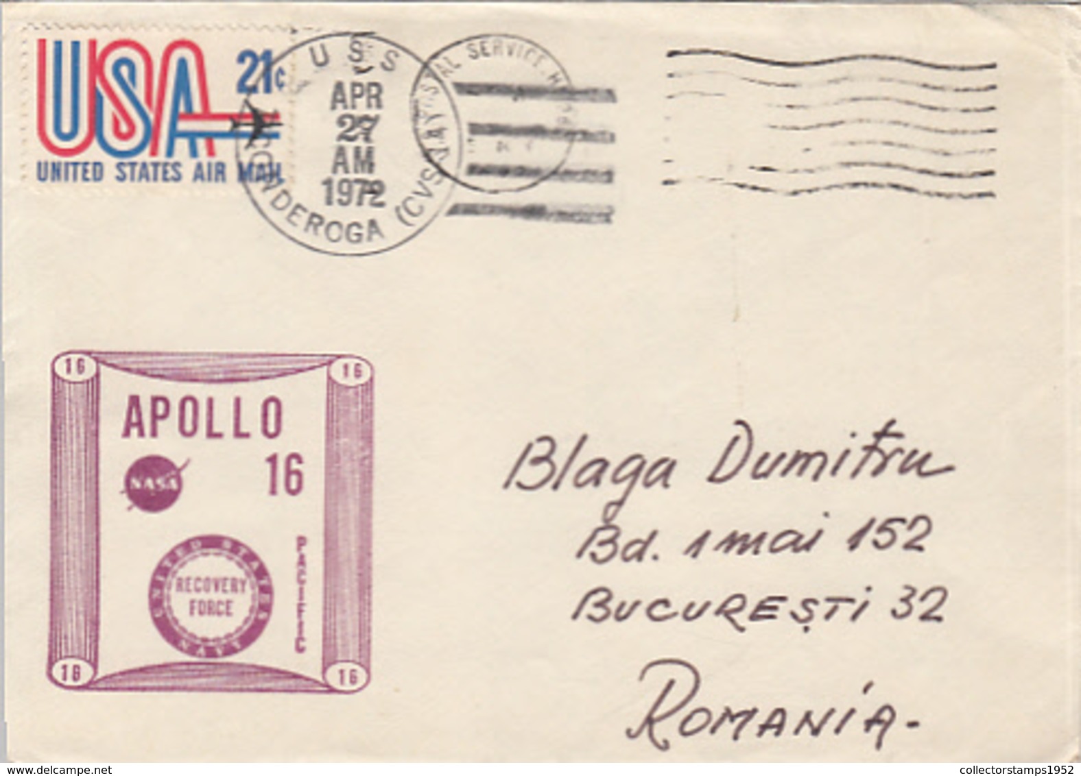 78996- APOLLO 16 MISSION, COSMOS, SPACE, SPECIAL COVER, 1972, USA - North  America