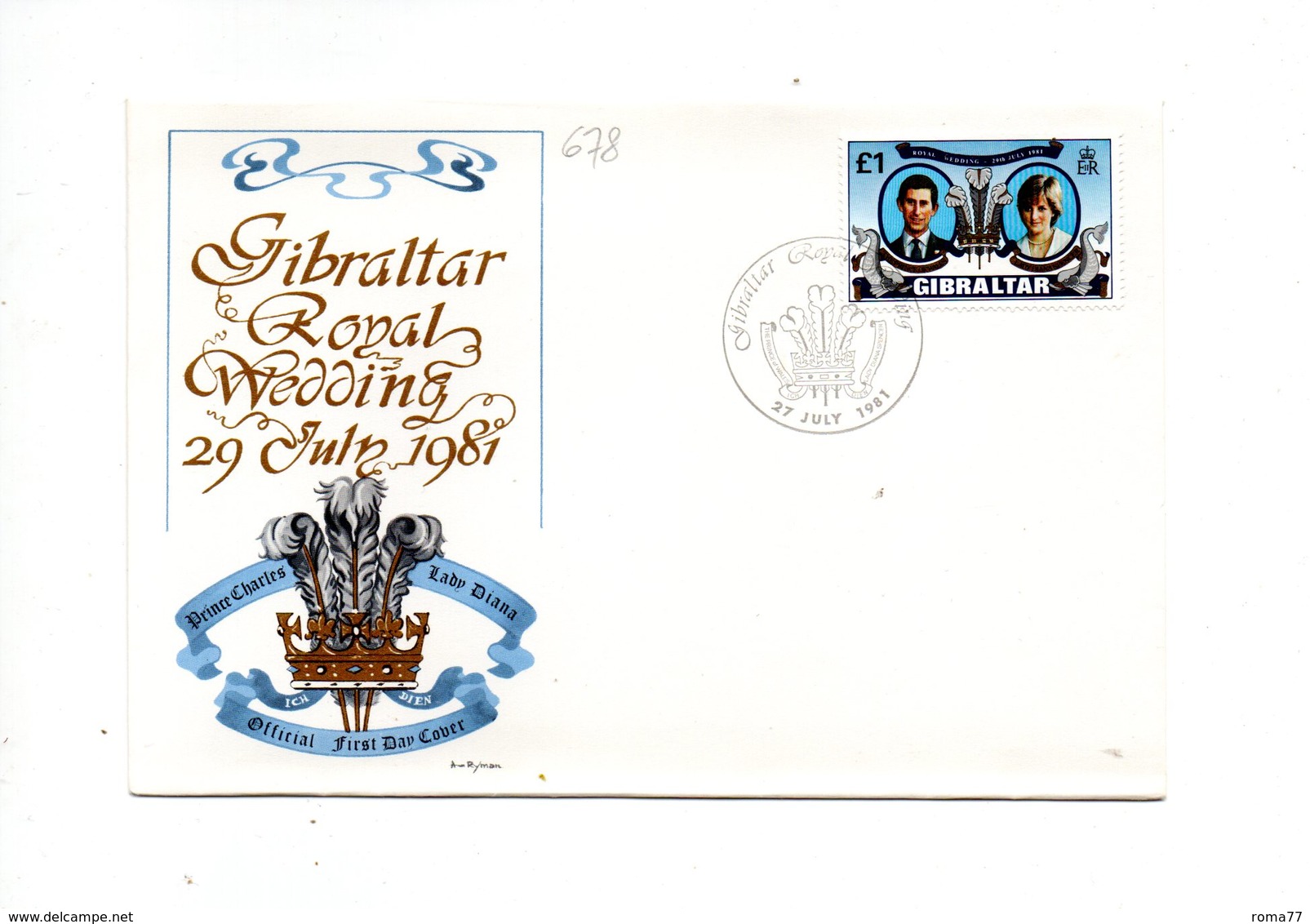 LAB678 - GIBILTERRA 1981 , Royal Wedding Charles Diana Su FDC - Gibilterra