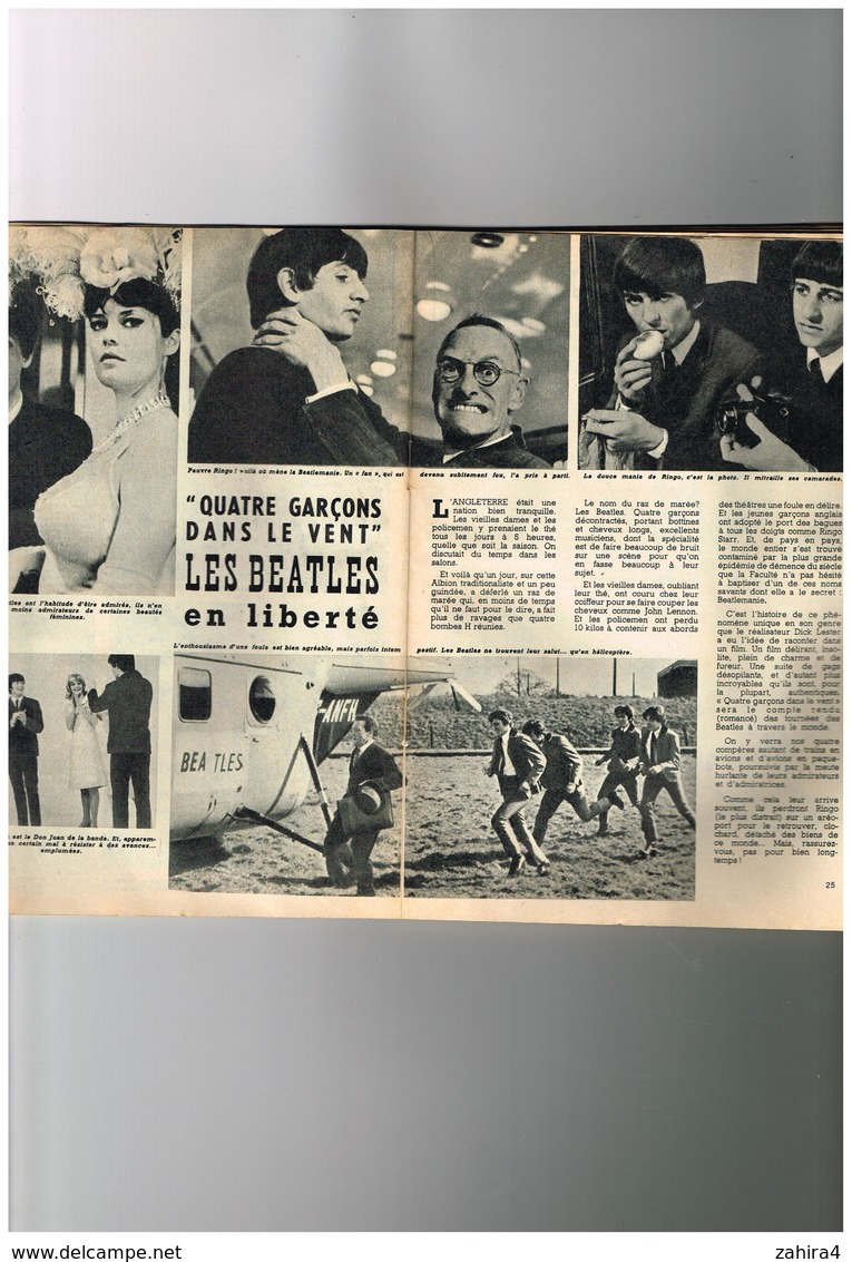 Almanach 1965 Ciné Monde Johnny Hallyday Militaire The Beattles Tintin El Cordobes Actrice Sexy érotique Steve Mac Queen - Other & Unclassified